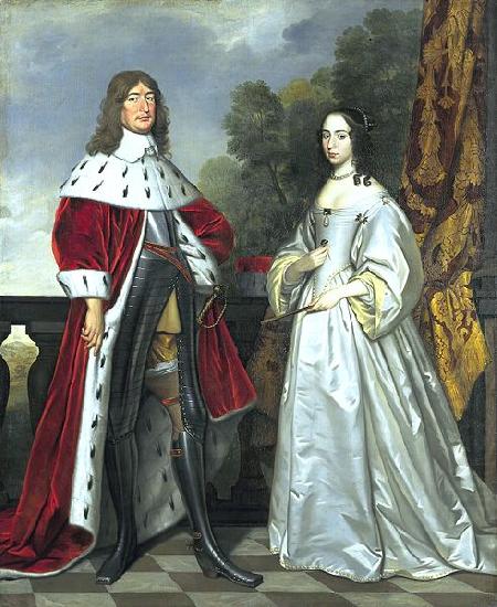 Double portrait of Friedrich Wilhelm I (1620- 1688) and Louise Henriette (1627-1667)., Gerard van Honthorst